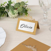 50 Place Cards with Laser Cut Crown Design - Gold CARD_PAP04_2X4_GOLD