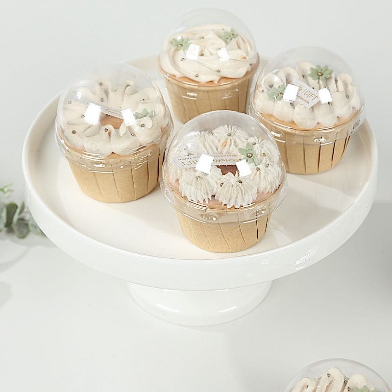 50 Plastic Dome Lids for Cupcake Liners - Clear CAKE_CUP_LID01_CLR