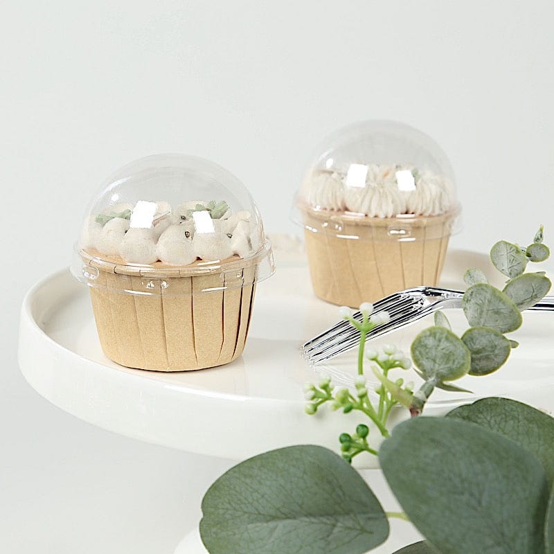 50 Plastic Dome Lids for Cupcake Liners - Clear CAKE_CUP_LID01_CLR