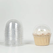 50 Plastic Dome Lids for Cupcake Liners - Clear CAKE_CUP_LID01_CLR