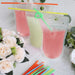 50 Plastic Stand-Up Plastic Drink Pouches with Straws - Clear DSP_CUPOCH01_12_CLR