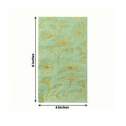 50 Rectangular Soft 2 Ply Dinner Paper Napkins with Flowers Print