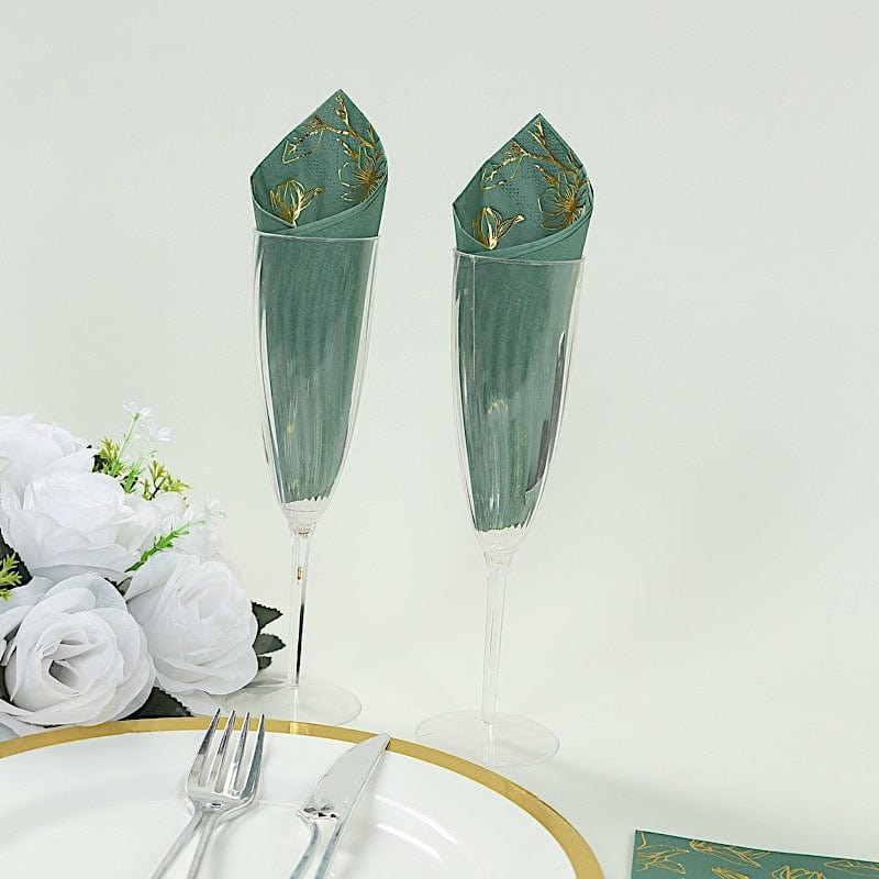 50 Rectangular Soft 2 Ply Dinner Paper Napkins with Flowers Print