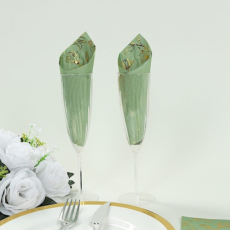 50 Rectangular Soft 2 Ply Dinner Paper Napkins with Flowers Print