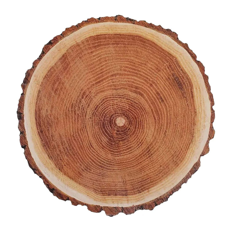 50 Round 13" Disposable Paper Charger Plates Wood Slice Design - Natural DSP_CHRG_R0006_NAT_PK50