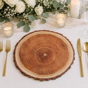 50 Round 13" Disposable Paper Charger Plates Wood Slice Design - Natural DSP_CHRG_R0006_NAT_PK50