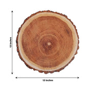 50 Round 13" Disposable Paper Charger Plates Wood Slice Design - Natural DSP_CHRG_R0006_NAT_PK50