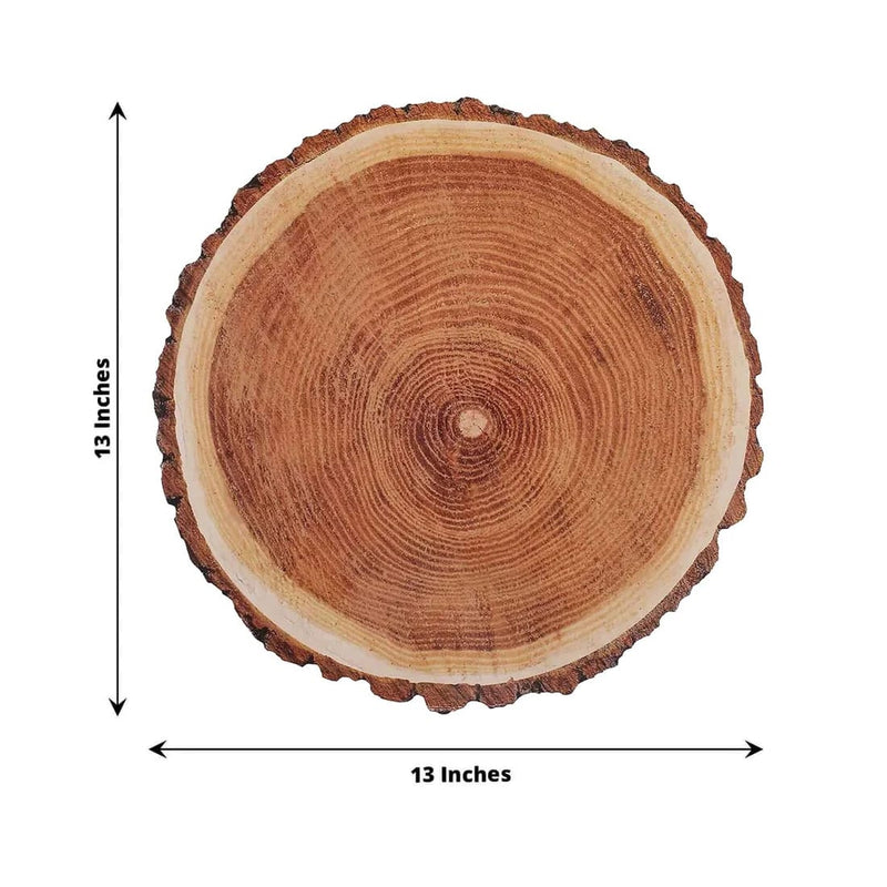 50 Round 13" Disposable Paper Charger Plates Wood Slice Design - Natural DSP_CHRG_R0006_NAT_PK50