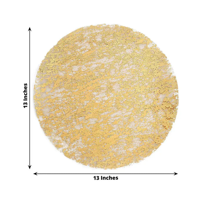 50 Round 13" Metallic Foil Polyester Mesh Table Placemats