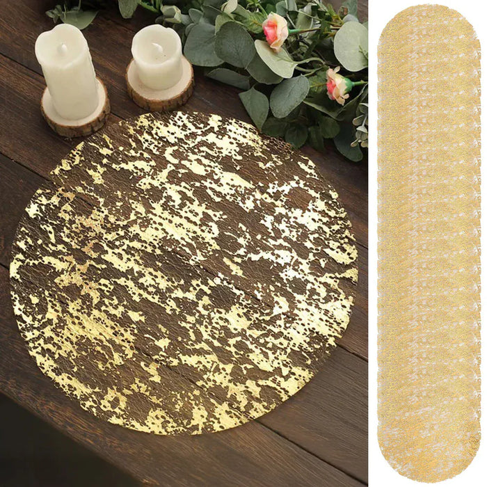 50 Round 13" Metallic Foil Polyester Mesh Table Placemats