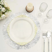 50 Round 13" Metallic Foil Polyester Mesh Table Placemats