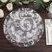 50 Round 13" Metallic Sheer Organza Placemats with Swirl Foil Floral Design
