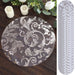 50 Round 13" Metallic Sheer Organza Placemats with Swirl Foil Floral Design
