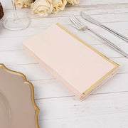 50 Soft 2 Ply Dinner Paper Napkins with Gold Foil Edge
