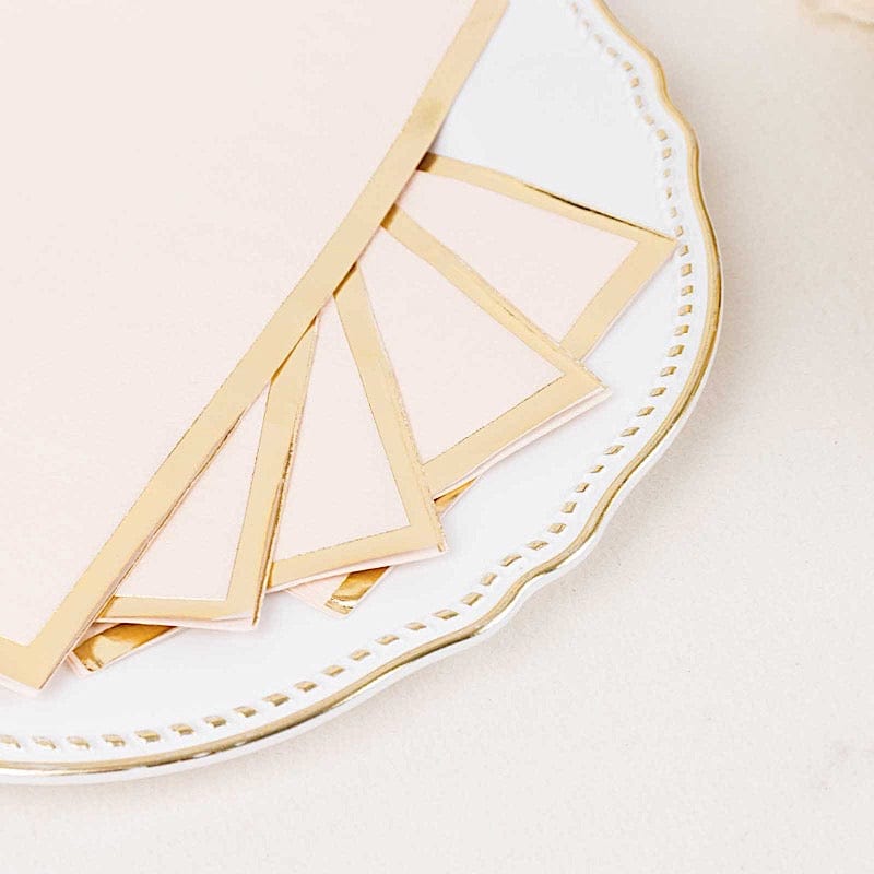 50 Soft 2 Ply Dinner Paper Napkins with Gold Foil Edge