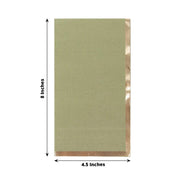 50 Soft 2 Ply Dinner Paper Napkins with Gold Foil Edge