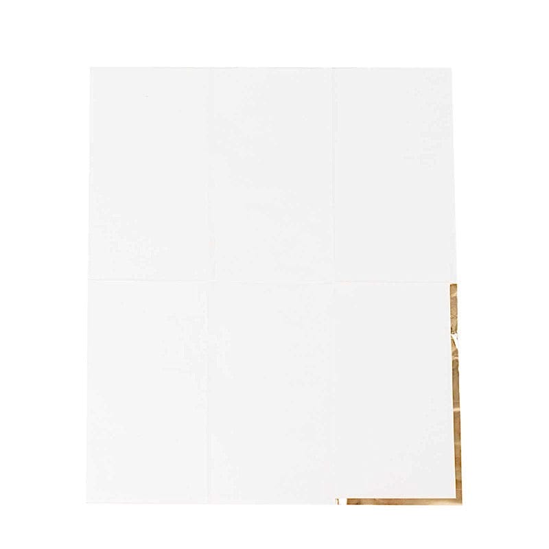 50 Soft 2 Ply Dinner Paper Napkins with Gold Foil Edge