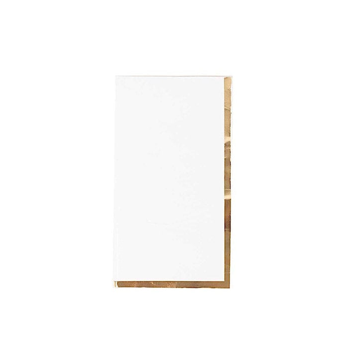 50 Soft 2 Ply Dinner Paper Napkins with Gold Foil Edge NAP_DIN06_WHGD