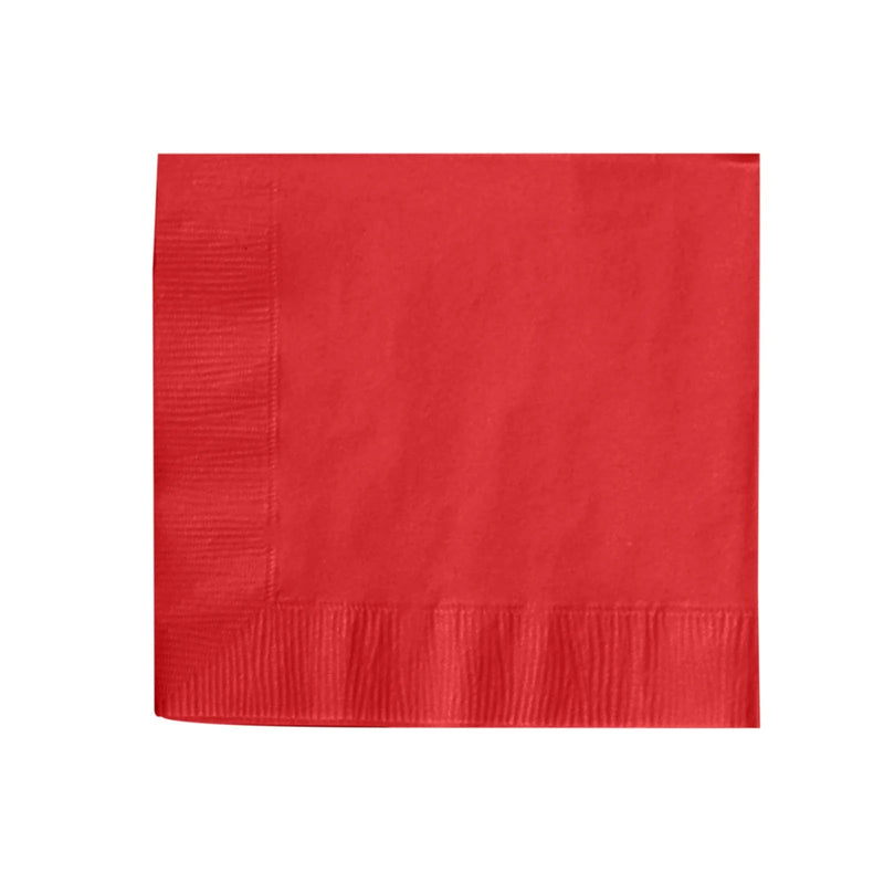 50 Soft 2 Ply Disposable Dinner Cocktail Paper Napkins NAP_BEV1_RED