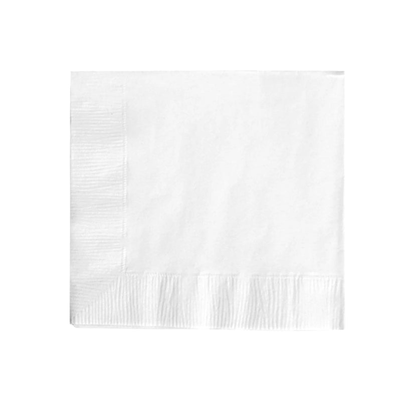50 Soft 2 Ply Disposable Dinner Cocktail Paper Napkins NAP_BEV1_WHT