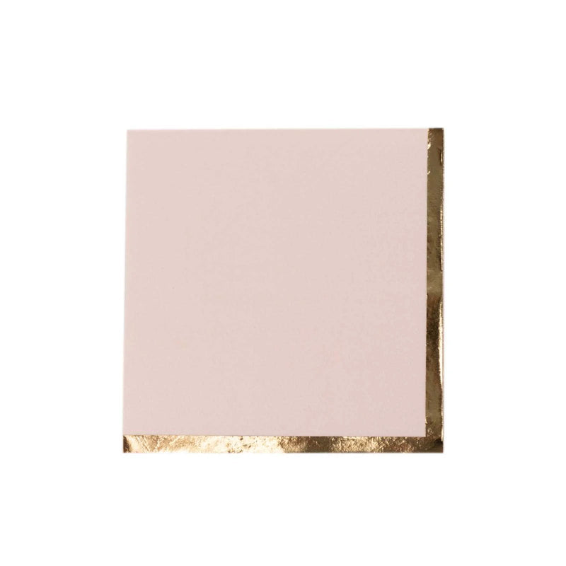 50 Soft 2 Ply Disposable Dinner Cocktail Paper Napkins with Gold Foil Edge