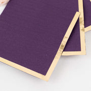 50 Soft 2 Ply Disposable Dinner Cocktail Paper Napkins with Gold Foil Edge