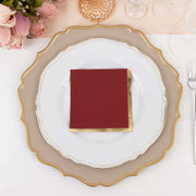 50 Soft 2 Ply Disposable Dinner Cocktail Paper Napkins with Gold Foil Edge
