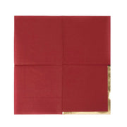 50 Soft 2 Ply Disposable Dinner Cocktail Paper Napkins with Gold Foil Edge