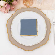 50 Soft 2 Ply Disposable Dinner Cocktail Paper Napkins with Gold Foil Edge