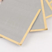50 Soft 2 Ply Disposable Dinner Cocktail Paper Napkins with Gold Foil Edge