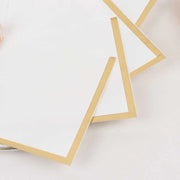 50 Soft 2 Ply Disposable Dinner Cocktail Paper Napkins with Gold Foil Edge