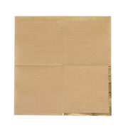 50 Soft 2 Ply Disposable Dinner Cocktail Paper Napkins with Gold Foil Edge