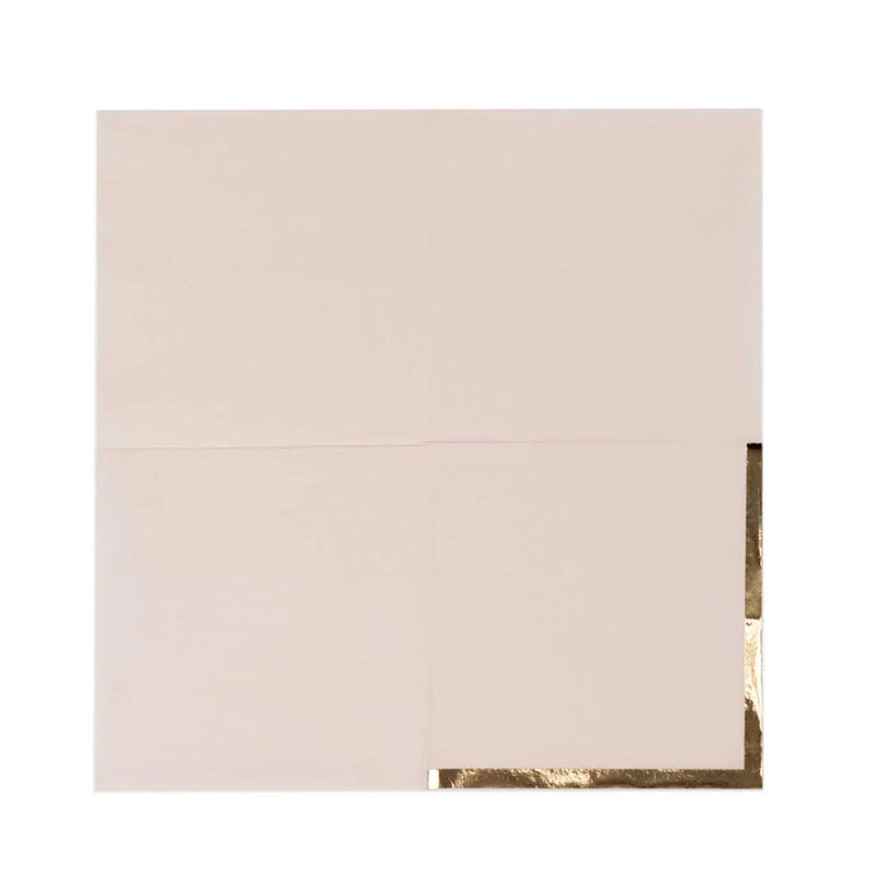 50 Soft 2 Ply Disposable Dinner Cocktail Paper Napkins with Gold Foil Edge NAP_BEV1_046GD