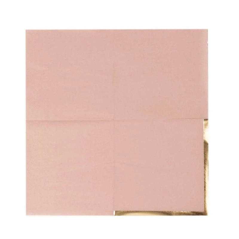 50 Soft 2 Ply Disposable Dinner Cocktail Paper Napkins with Gold Foil Edge NAP_BEV1_080GD