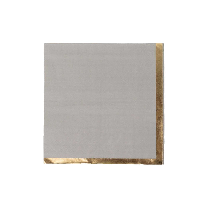50 Soft 2 Ply Disposable Dinner Cocktail Paper Napkins with Gold Foil Edge NAP_BEV1_GRGD