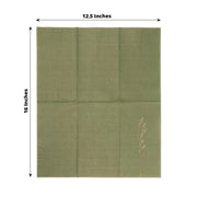 50 Soft Paper Dinner Napkins with Gold Embossed Leaf