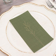 50 Soft Paper Dinner Napkins with Gold Embossed Leaf