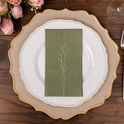 50 Soft Paper Dinner Napkins with Gold Embossed Leaf