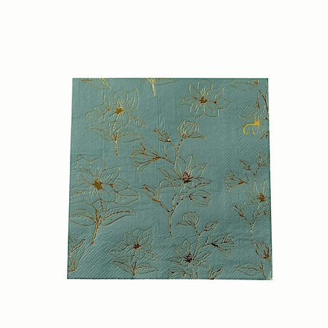 50 Square Soft 2 Ply Dinner Paper Napkins with Flowers Print NAP_BEV20_087GD
