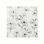 50 Square Soft 2 Ply Dinner Paper Napkins with Flowers Print NAP_BEV20_WHGD
