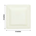 50 Square White Bagasse Sustainable Salad Dinner Plates - Disposable Tableware