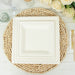 50 Square White Bagasse Sustainable Salad Dinner Plates - Disposable Tableware