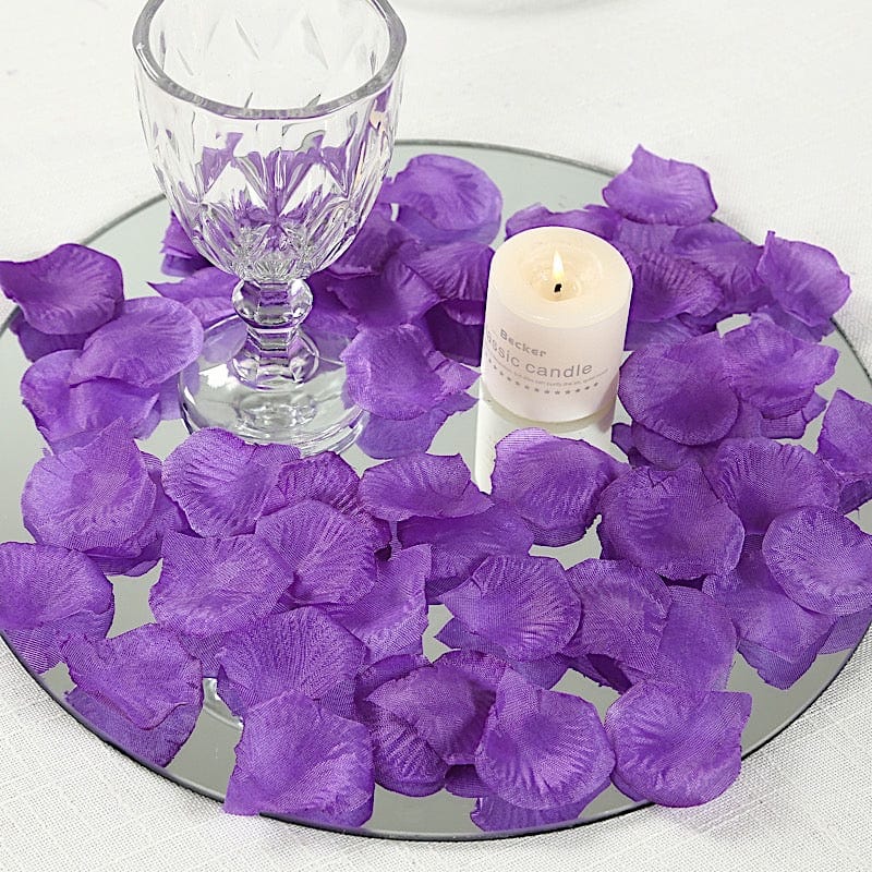 500 Silk Rose Petals Wedding Decorations PET_BAG_PURP