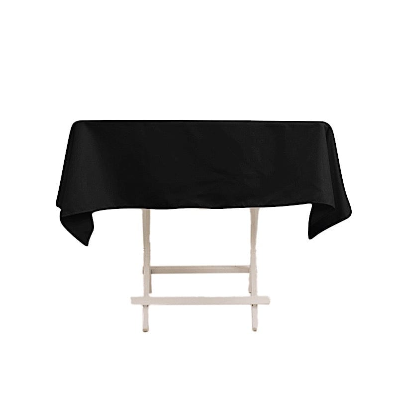 54" Cotton Blend Square Tablecloth for Weddings and Events TAB_COT01_5454_BLK