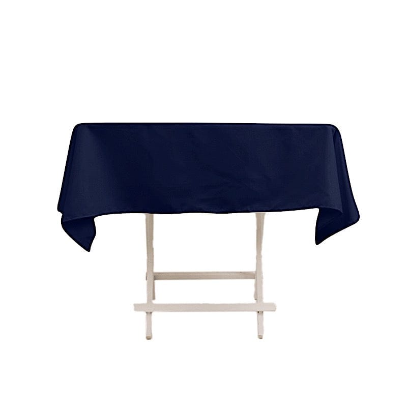 54" Cotton Blend Square Tablecloth for Weddings and Events TAB_COT01_5454_NAVY