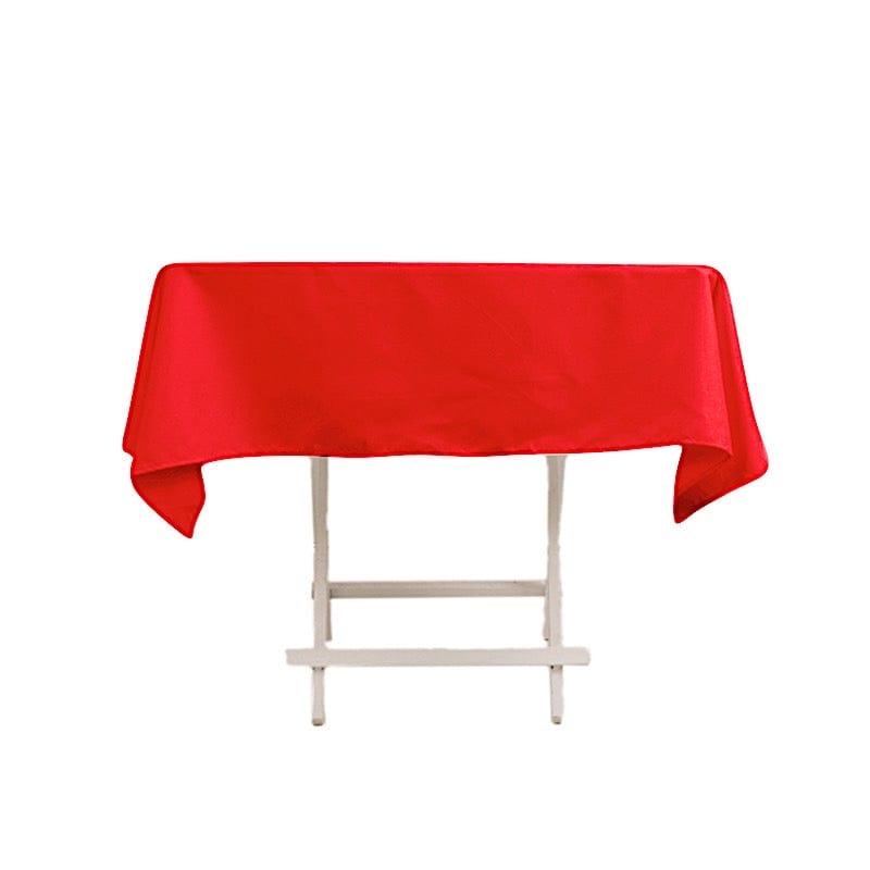 54" Cotton Blend Square Tablecloth for Weddings and Events TAB_COT01_5454_RED