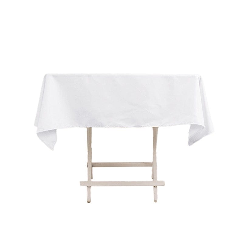 54" Cotton Blend Square Tablecloth for Weddings and Events TAB_COT01_5454_WHT