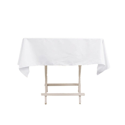 54" Cotton Blend Square Tablecloth for Weddings and Events TAB_COT01_5454_WHT
