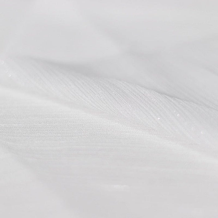 54" x 10 yards Crinkle Chiffon Fabric Roll - White and Silver FAB_5403_WHT