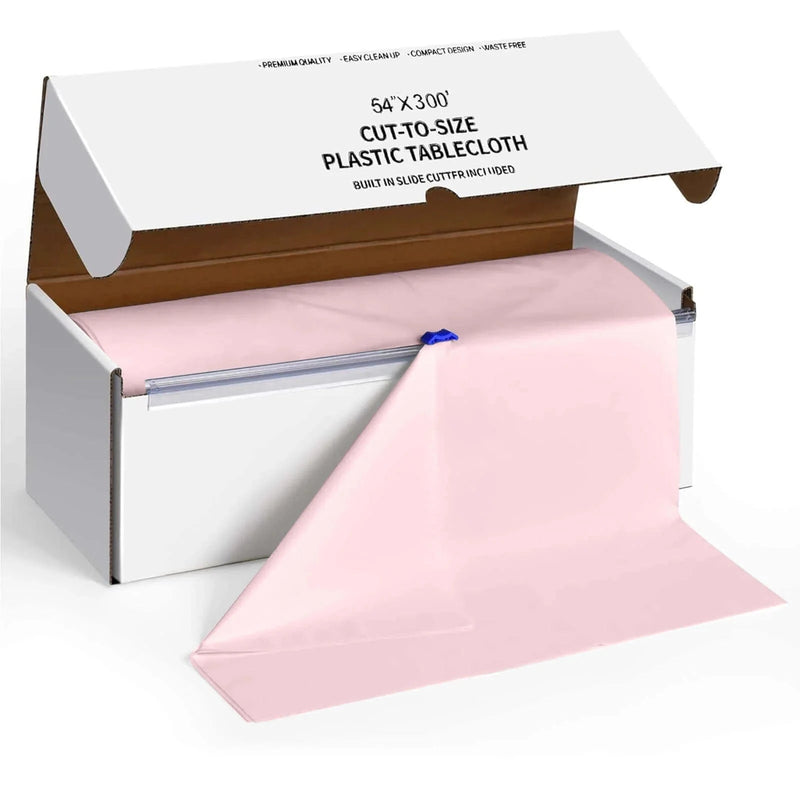54" x 300 ft Disposable Plastic Table Cover Roll Cuts Up Box